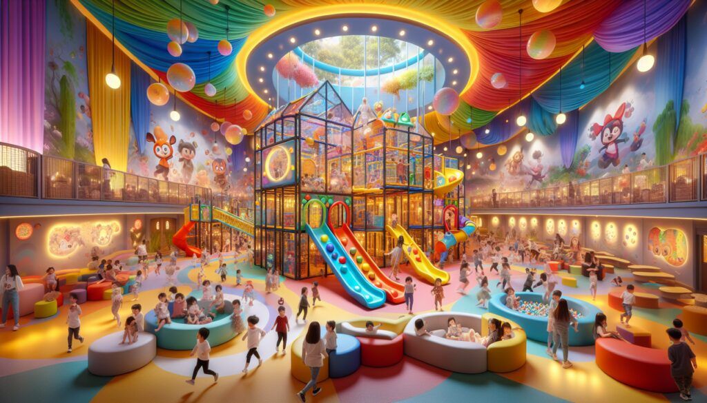 Parque infantil de interior persolanizado con diseño espacial