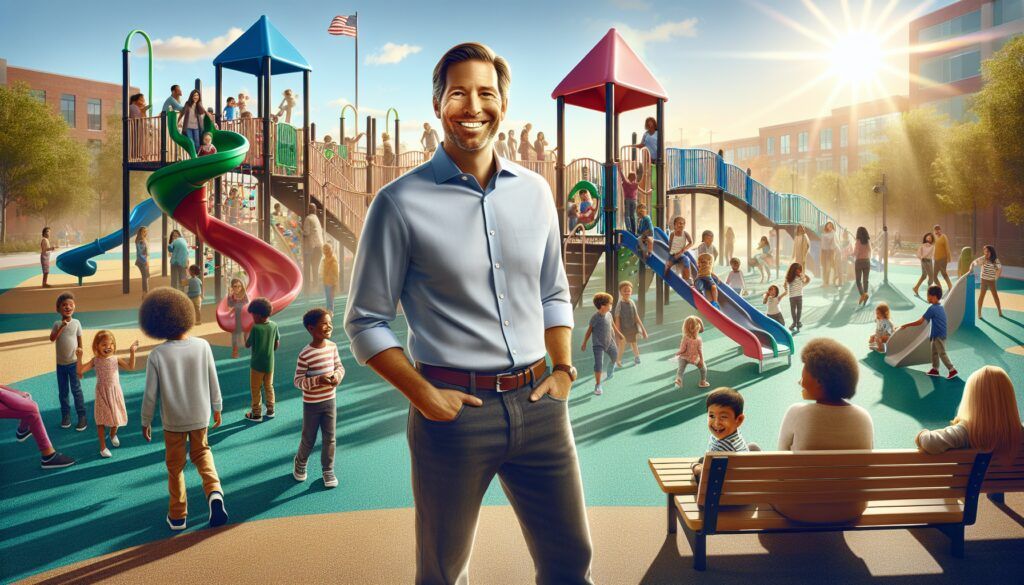 Miguel Torres en parque infantil